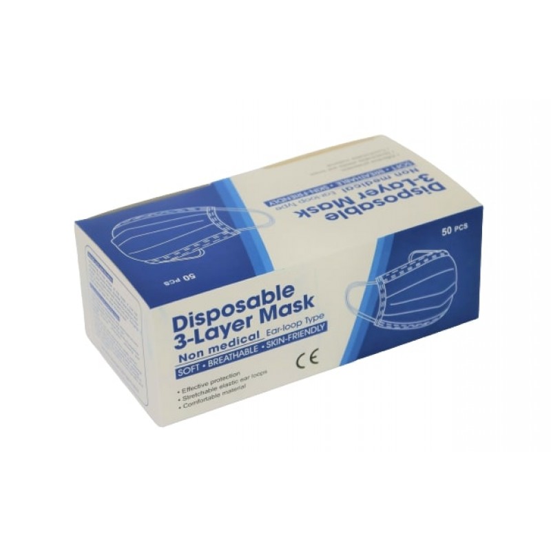 SURGICAL 3PLY MASK, BOX OF 50, BLUE